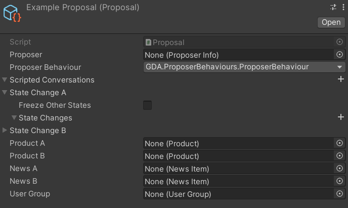 Selected Proposal in the Inspector Window